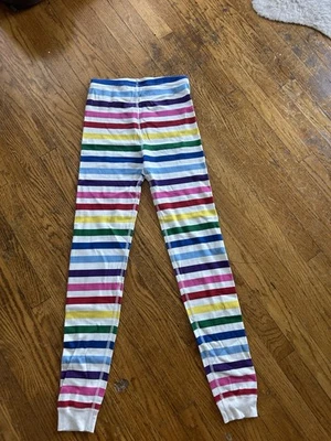 Hanna Andersson Rainbow Striped Leggings PJ Pants Size 14 Youth 100% Cotton - Image 1 of 4