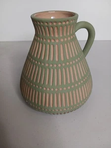 Vaso Boho in ceramica noto come vaso Roma County Core dipinto a mano verde - Foto 1 di 7