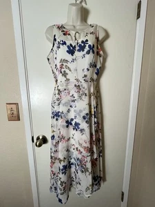Romantic Tommy Hilfiger Dress Sz 4 Sheer Floral Midi Sleeveless Slip Lining - Picture 1 of 12