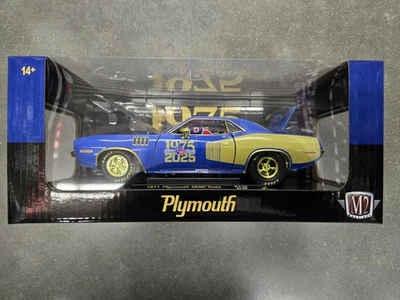  2025 M2  1971 PLYMOUTH HEMI CUDA "VP RACING 50 YEARS" CHASE 1/24 R136 BLUE/GOLD - Image 1 of 4
