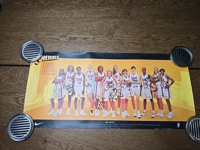 Miami Sol 2001 Sheroes Vintage Team Autographed Nike Poster WNBA 13x28" - Image 1 of 4