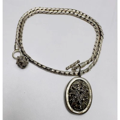 COLAR PINGENTE DECORATIVO LOIS HILL Sterling Toggle 21" corrente grossa 2,6 oz - Imagem 1 de 4