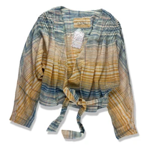 FREE PEOPLE Maldives Wrap Top Multicolor Stripe Size Small - New - Picture 1 of 7