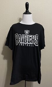 NWT Women's Fanatics Raiders Football NFL Black T-Shirt Raider, Size XL