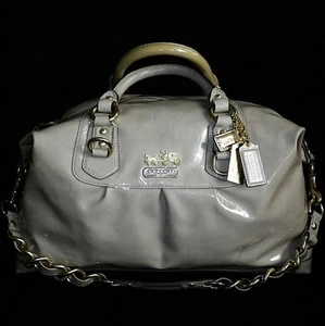 COACH Ltd Ed CAMEL BEIGE LG MADISON PATENT SABRINA TOTE BAG PURSE SATCHEL WOW - Picture 1 of 1