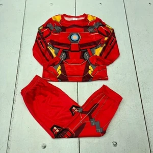 Red Robot Print Design 2 Piece Long Sleeve & Pants Pajamas Boys Size 4T NEW - Picture 1 of 8