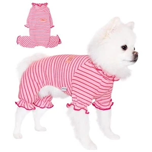 Dog Pajamas 4 Legged Dog Jumpsuit with Wavy Neckline Pet Clothes for Small Me... - Picture 1 of 7