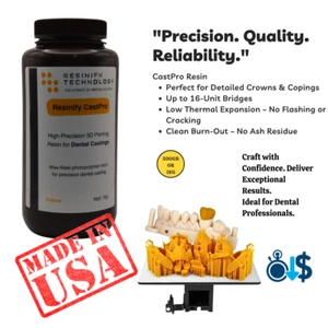 Wax 3D Printing Resin for Dental & Jewelry Casting, CastPro From Resinify - Picture 1 of 4