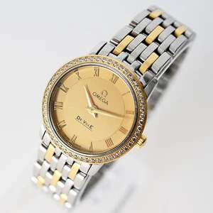 Omega De Ville Prestige Women's 2010 Gold Bezel 52 Diamonds 413.25.27.60.05.001 - Picture 1 of 14