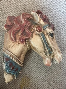 RAR Vintage 60er Jahre Alfco NY Karussell Pferdekopf Büste Wandbehang Deko Figur - Bild 1 von 24