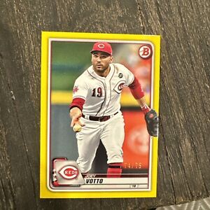 2020 Bowman YELLOW Paper Joey Votto #43 74/75 SSP Rare REDS
