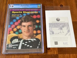 Bobby Orr Sports Illustrated CGC 7.0 OW/W Newsstand (Boston Bruins 1970)- Auto’d - Picture 1 of 8