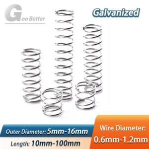 Galvanized Compression Springs Wire Dia 0.6-1.2mm Length 10-100mm Spring Steel - Picture 1 of 7
