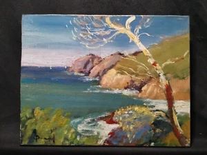 Huile sur toile de Guy BENARD école de Rouen XXe. Marine Bretagne 27x35cm - Imagen 1 de 6