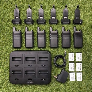 Lot de 6 talkies-walkies et station de charge RTC22 UHF 2 voies radios Retevis RT22 - Photo 1/14
