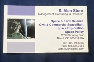 Alan Stern scientist Pluto New Horizons signed autographed business card *SMUDGE - Picture 1 of 2