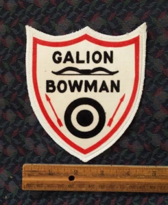 Parche vintage GALION BOWMAN - aprox 5 x 4,25 pulgadas - Imagen 1 de 2