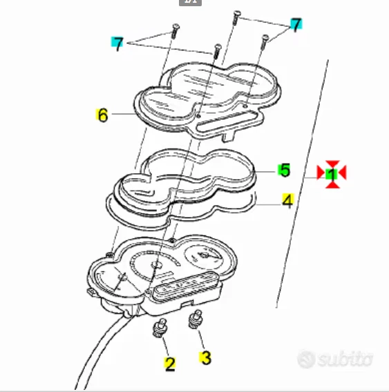 -Gruppo strumenti Aprilia Sonic 50 AP8212984 - Immagine 1 di 1