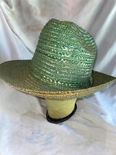 VTG NEW MENS 7 1/8 70S 80S GREEN ROCKMOUNT RANCH WEAR WOVEN COWBOY WESTERN HAT