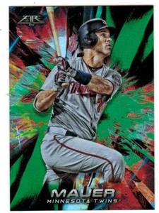 JOE MAUER 2018 TOPPS FIRE #13 GREEN FOIL PARALLEL #158/199 MINNESOTA TWINS - Picture 1 of 3