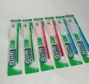 Set Famiglia 6 Spazzolini Gum 305 Setola Dura Rimozione Placca - Imagen 1 de 9