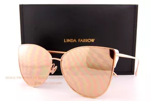 Brand New Linda Farrow Sunglasses LFL/1028/C4 Rose Gold/Brown with Copper Mirror - Picture 1 of 6