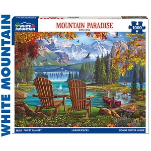 MOUNTAIN PARADISE 1000 pc scenery nature Jigsaw Puzzle WHITE MOUNTAIN 1977pz - Picture 1 of 10
