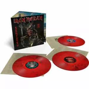 IRON MAIDEN SENJUTSU VINYL NEW! LIMITED RED & BLACK MARBLE 3X LP! - Picture 1 of 1