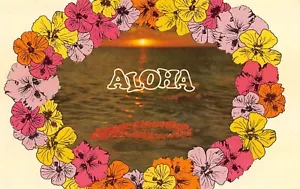 Disegno Aloha Hawaii Flower Leis galleggiante sull'oceano - Foto 1 di 2