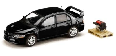 MITSUBISHI Lancer Evo IX MR GSR + engine  - BLACK MICA - Hobby Japan 1:64 - Immagine 1 di 4