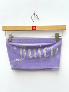Juicy Couture Purple Velour Velvet Boob Tube Crop Top Party Summer Holiday - XS - Picture 1 of 7
