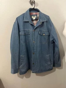 Duke Haband Flannel Lined Jean Work Ranch Style Shacket Mens XL - Picture 1 of 10