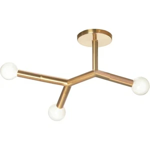 Dainolite Lighting MOR-213SF-AGB Morgan Semi-Flush Mount Aged Brass - Picture 1 of 4