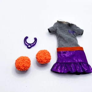 Vestito vestito ispirato ad Halloween arancione viola vestito standard fashionista Barbie bambola - Foto 1 di 7