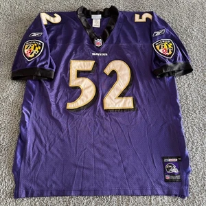 2001 Reebok Ray Lewis NFL Baltimore Ravens Authentic Trikot 54-2X Helm Etikett y2k - Bild 1 von 12