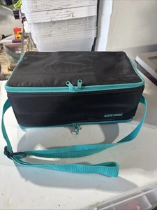 Case Logic 60 Cassette Tape Case Double Sided Black W/ Teal Strap - Picture 1 of 7