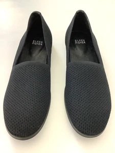 Eileen Fisher schwarze Strick Slipper Halbschuhe Schuhe Größe 7,5 gebraucht Freizeit Büro Y2K - Bild 1 von 6