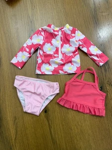 Juego de natación/floral tropical para bebé niña de 3 piezas sin marca 🌴 vibraciones se adapta a 3-6 meses- (60) - Imagen 1 de 7
