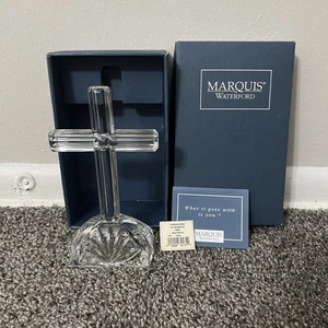 Marquis Waterford Crystal 7” Tall Standing Cross Crucifix Figurine Germany w Box - Picture 1 of 15