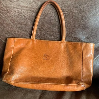 Bolso de Mano IL BISONTE Todo Cuero Marrón Hombro Italia De Colección Genuino Usado Japón Foto 1 de 4