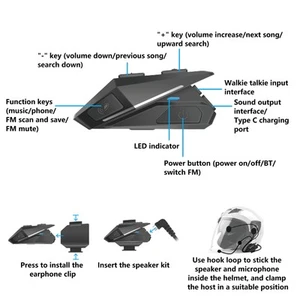 YZ06 Motorcycle Bike Helmet Earpiece Hands Free Noise Reduction Waterproof W Hot - Zdjęcie 1 z 24