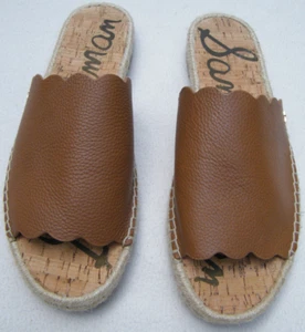 Sam Edelman Slide Sandalo 10 M Andy Cammello Marrone Pelle Smerlata Espadrillas - Foto 1 di 4