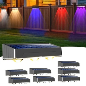 RGB Solar Fence Light, 10 Colors Outdoor Lighting Set, 2 Modes Solar Powered ... - Picture 1 of 7