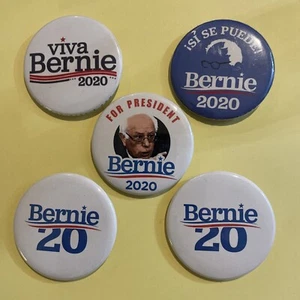5 Bernie Sanders For President 2020 Political Pins Campaign Pinback Button 25948 - Picture 1 of 7