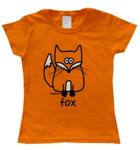 Kinder Mädchen T-Shirt Fuchs Orange. Alter 3-11y. - Bild 1 von 12