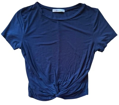 Top corto Gaze Junior's Twist delantero manga corta suave y cómodo talla S/M azul marino Foto 1 de 4