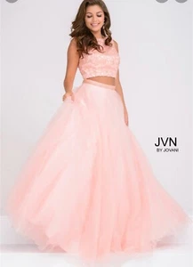 JVN by Jovani evening prom style 47919 blush size 0 msrp $550 - Picture 1 of 3