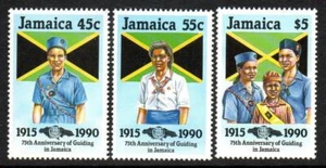 JAMAICA MNH 1990 SG755-7 75th Anniversary of Girl Guide Movement - Picture 1 of 1