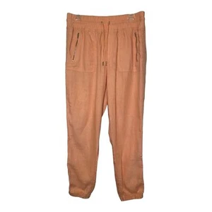Athleta woman's size 10 Cabo linen peach drawstring jogger pants - Picture 1 of 11