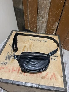 Bershka Faux Leather Bumbag Waist Bag Black Adjustable Zip Closure Travel - Picture 1 of 16